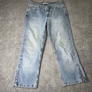Vintage Tommy Hilfiger Jeans Women Y2K Classic Fit Straight Leg Size 4 Split Hem